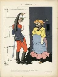 Illustration av Louis Vallet (1856-1940) i Le Rire, 02/03/12 - Inledning - Armee, Prostitution
