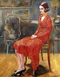 Fröken Suzanne, sittande; Miss Suzanne, sittande