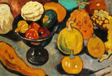 Stilleben, skål med frukt