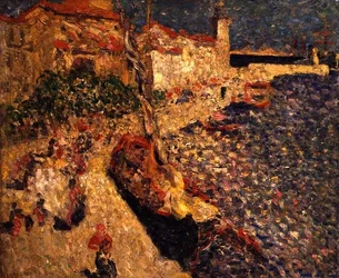 Hamnen, ca 1915 (olja på duk)