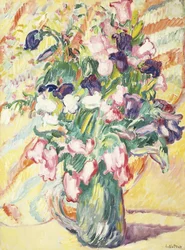 Vas av blommor; Blommor