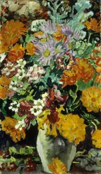 Vas med blommor; Vase de Fleurs, ca 1930 (olja på duk)