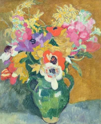 Vas med blommor, ca 1925 (olja på duk)