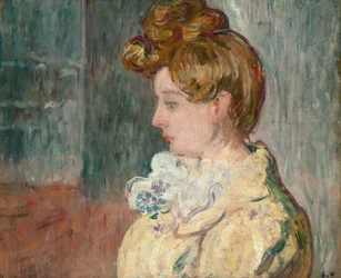 Kvinna vid Moulin Rouge, ca 1902 (olja på papper)