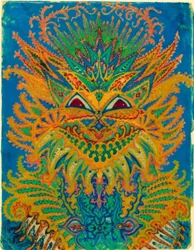 Kalejdoskopkatter: kattmönster på blått