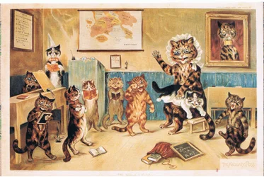 Den busiga katten, vykort, 1960-talet