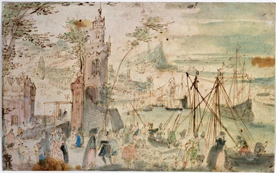 Utsikt över hamnen, tidigt 1600-tal
