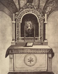 XIII:e stationen. Jesus överlämnas i sin mors händer. Detta altare är byggt..., 1860 eller senare
