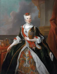 Marie Josephe de Habsbourg, ärkehertiginna av Österrike (Maria Josepha, fru till Augustus III av Polen) - Porträtt av Maria Josepha av Österrike (1699-1757) - Silvestre, Louis de (1675-1760) - efter 1733 - Olja på duk - 155x118 cm - Wilanow Palace Museum