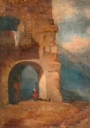 Italiensk bonde i stenvalv, 1880-1900.