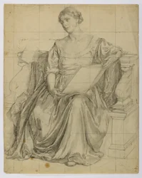 Utan titel (Sittande draperad kvinnlig allegorisk figur)