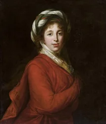 Porträtt av grevinnan Helena Radziwill 1753-1821, född Przezdziecka, ca 1802-1805.