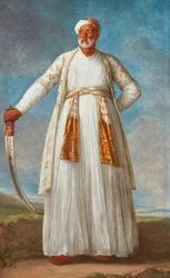 Porträtt av Muhammad Dervish Khan, ambassadör vid det franska hovet skickat av Tipu Sultan, 1788.