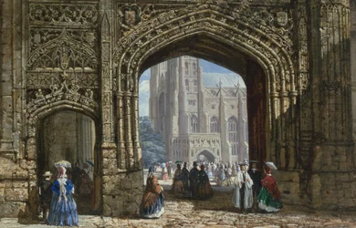 Canterbury Cathedral (akvarell med kroppsfärg på papper)