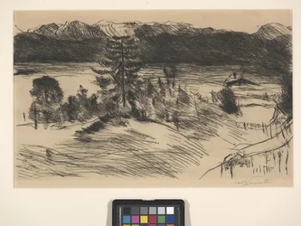 Stor Walchenzee (etsning och torrnål)