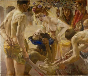 Salome och Johannes Döparens huvud (målning på duk)