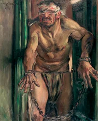 ""Samson aveugle"" (Den förblindade Samson) målning av Lovis Corinth (1858-1925) Dim 105x130 cm Olja på duk 1912 Statliga museer, Berlin