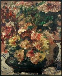 Blommor i en bronsbalja