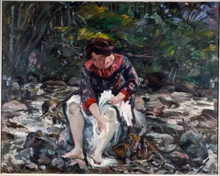 Flicka i bäcken, 1913