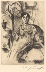 Interiör med kvinna Interiör med kvinna, 1917.