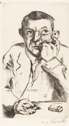 Porträtt av en man som röker, 1916.