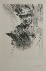 Självporträtt, ca 1920-21 (torrnål)
