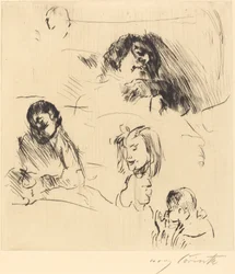 Olika porträttskisser porträttstudier, 1920.