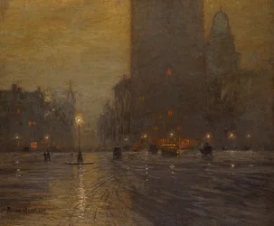 Madison Square, regnig natt