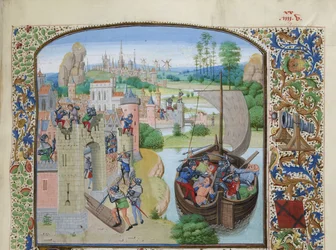 Massaker av Ghent-handlare vid Audenarde 1380, ca 1470-1475.