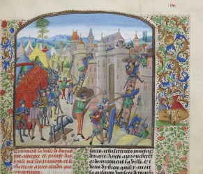 Belägring av Château de Duras av fransmännen 1377, ca 1470-1475.