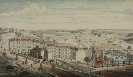 Utsikt över Granby Hill, Clifton, från väst (akvarell på papper)