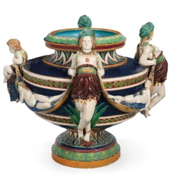 Stor Minton majolica jardiniere, ca 1870 (keramik)