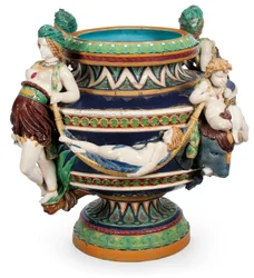 Stor Minton majolica jardiniere, ca 1870 (keramik)