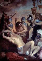 Saint Barthelemys martyrskap. Målning av Lubin Baugin (1612-1663)