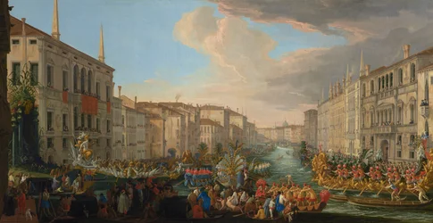 Regatta på Canal Grande till ära för Fredrik IV, kung av Danmark