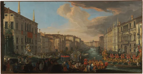 Regatta på Canal Grande för att hedra Fredrik IV av Danmark
