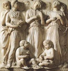 Detalj från Cantoria (körgalleri) i katedralen Santa Maria del Fiore, Florens