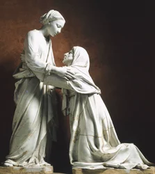 Italien, Pistoia, San Giovanni Fuor Civitas kyrka, besök, av Luca della Robbia (cirka 1400-1482)