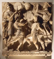 Prisa honom i timpano (Psalm 150, Prisa Herren), panel med trummisar