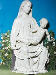 Madonnan i rosenträdgården, omkring 1450-55
