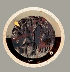 September: skörden, terrakotta av Luca della Robbia