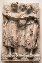 Sjungande änglar, relief från Cantorian av Luca della Robbia (1400-82), omkring 1435