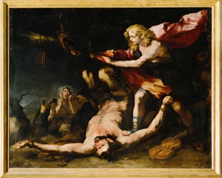 Apollo och Marsyas (målning på duk)