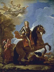 Ridsporträtt av Karl II av Spanien, före 1694