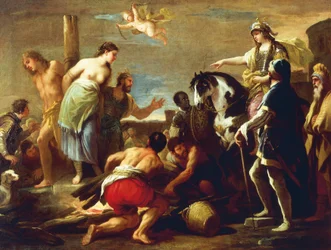 Olindo och Sophronia, av Luca Giordano, olja på duk