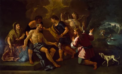 Målning av Luca Giordano (1632-1705) bevarad i Alvitos rådhus, Lazio. Italien