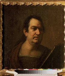 ""porträtt av en man"" Porträtt av en italiensk intellektuell eller forskare. Målning av Luca Giordano (1632-1705) Eremitagemuseet, Sankt Petersburg