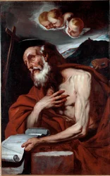 Representation av Saint Jerome målning av Luca Giordano