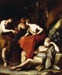 The Drunkenness of Noah, av Luca Giordano, olja på duk