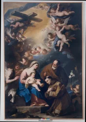 Den heliga familjen vördad av Sankt Antonius av Padua